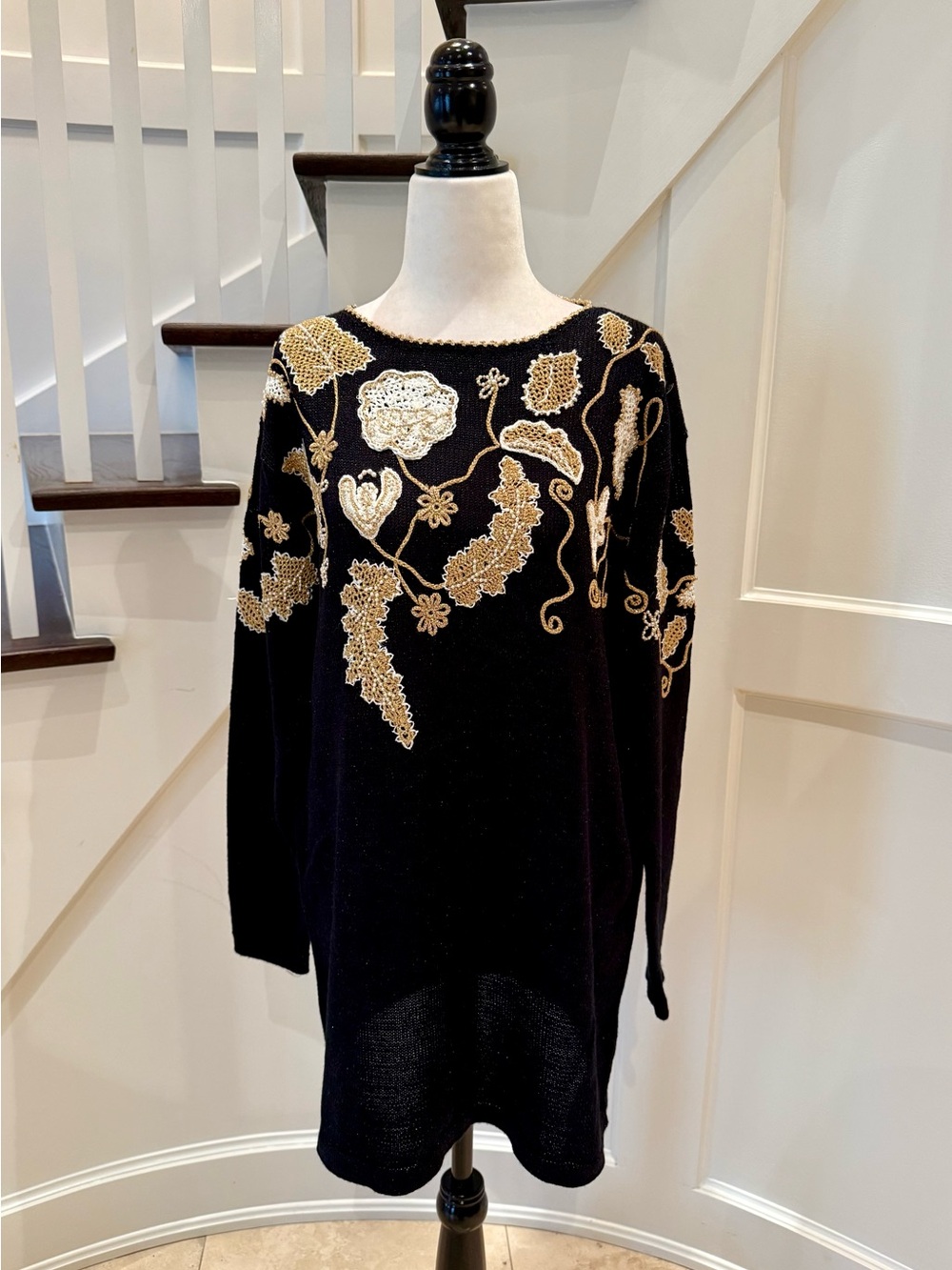 1980's Jaclyn Smith Metallic Knit Sweater, Size Medium